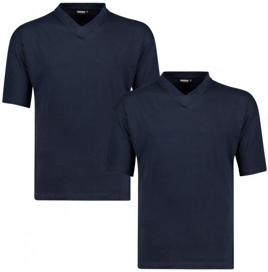 Adamo Maverick Comfort fit 2-pack V-neck T-shirt Navy - Camisetas - Camisetas - 2XL-14XL