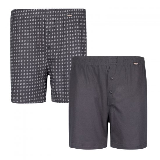 Adamo Dean Boxershorts 2-pack Charcoal - Ropa interior - Ropa interior 2XL-8XL