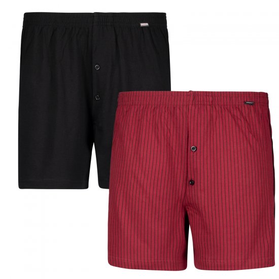 Adamo David Boxershorts 2-pack Burgundy/Black - Ropa interior - Ropa interior 2XL-8XL