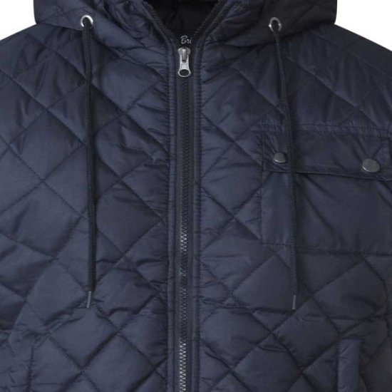 D555 Willie Hooded Quilted Jacket with Fleece sleeves - Chaquetas - Chaquetas Tallas Grandes 2XL-8XL