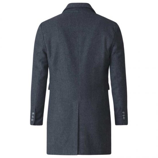 D555 Terry Checked Overcoat Charcoal - Chaquetas - Chaquetas Tallas Grandes 2XL-8XL