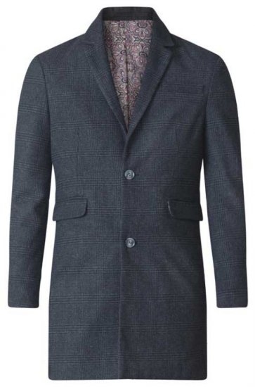 D555 Terry Checked Overcoat Charcoal - Chaquetas - Chaquetas Tallas Grandes 2XL-8XL