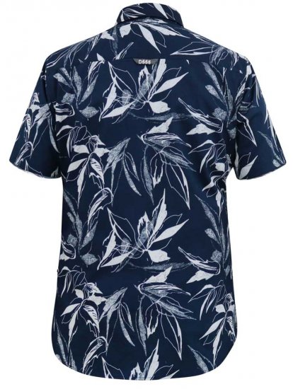 D555 FINLEY Hawaiian AO Print Shirt Navy - Camisas - Camisas 2XL-10XL