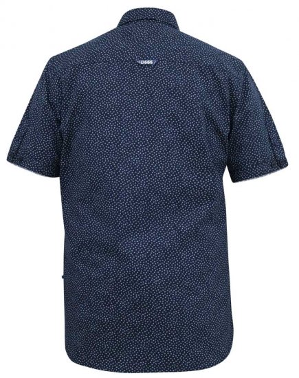 D555 BRODY S/S Micro AO Print Shirt Navy - Camisas - Camisas 2XL-10XL