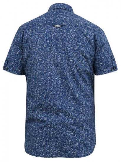 D555 KYLE S/S Micro AO Print Shirt Blue - Camisas - Camisas 2XL-10XL