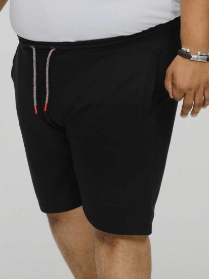 D555 STEFAN1 Elasticated Waist Loop Back Shorts Black - Pantalones y cortos de chándal - Pantalones y Pantalones cortos de chándal - 2XL-12XL