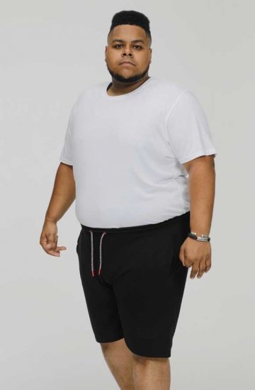 D555 STEFAN1 Elasticated Waist Loop Back Shorts Black - Pantalones y cortos de chándal - Pantalones y Pantalones cortos de chándal - 2XL-12XL