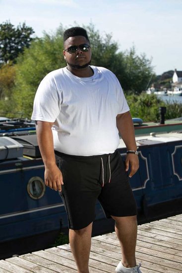 D555 STEFAN1 Elasticated Waist Loop Back Shorts Black - Pantalones y cortos de chándal - Pantalones y Pantalones cortos de chándal - 2XL-12XL