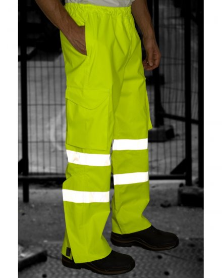 Leo Appledore Cargo Rain pants Hi-Vis Yellow - Ropa de trabajo - Ropa de trabajo 3XL-6XL