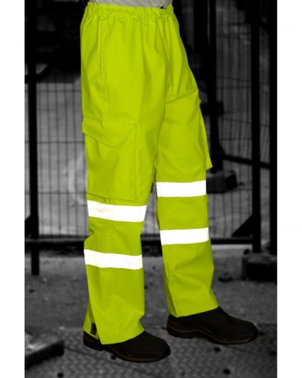 Leo Instow Breathable Executive Cargo Rain pants Hi-Vis Yellow - Ropa de trabajo - Ropa de trabajo 3XL-6XL