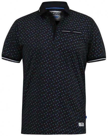 D555 WILSON AO Printed Polo Shirt Black - Polos - Polos 2XL-8XL