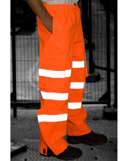 Leo Instow Breathable Executive Cargo Rain pants Hi-Vis Orange - Ropa de trabajo - Ropa de trabajo 3XL-6XL