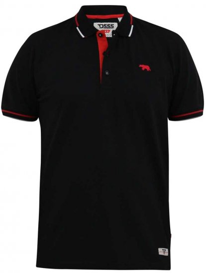 D555 SALFORD 2 Pique Polo Black - Polos - Polos 2XL-8XL