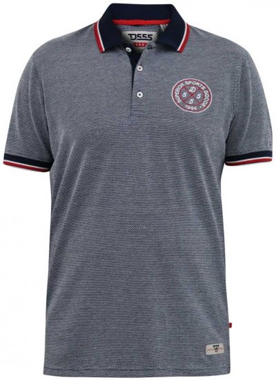 D555 KEMSTON Birds Eye Pique Polo Navy/White - Polos - Polos 2XL-8XL