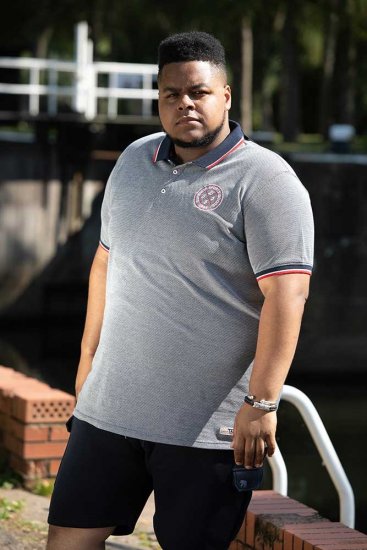 D555 KEMSTON Birds Eye Pique Polo Navy/White - Polos - Polos 2XL-8XL