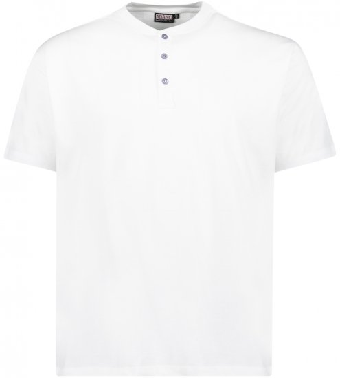 Adamo Silas Regular fit Serafino T-shirt White - Camisetas - Camisetas - 2XL-14XL