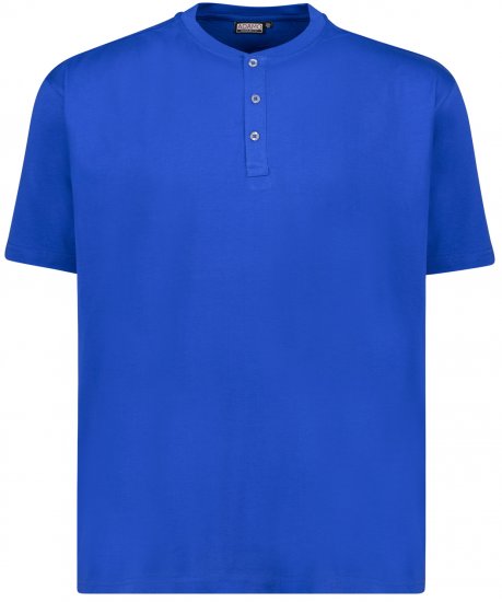 Adamo Silas Regular fit Serafino T-shirt Royal Blue - Camisetas - Camisetas - 2XL-14XL
