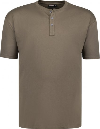 Adamo Silas Regular fit Serafino T-shirt Khaki - Camisetas - Camisetas - 2XL-14XL
