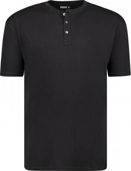 Adamo Silas Regular fit Serafino T-shirt Black - Camisetas - Camisetas - 2XL-14XL