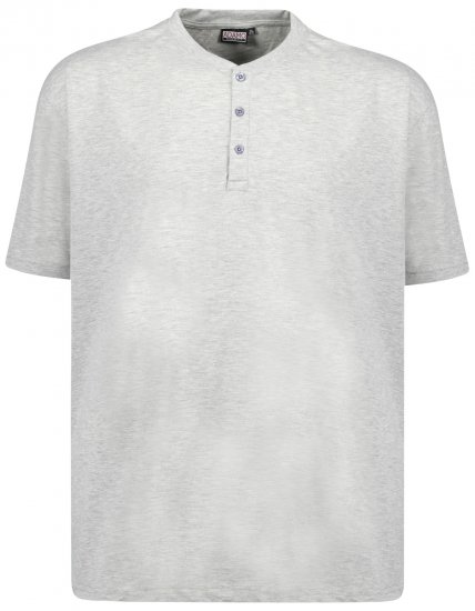 Adamo Silas Regular fit Serafino T-shirt Grey - Camisetas - Camisetas - 2XL-14XL