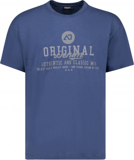 Adamo Sandro Regular fit Slub effect T-shirt Indigo Blue - Camisetas - Camisetas - 2XL-14XL