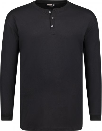 Adamo Sven Regular fit Serafino Long sleeve T-shirt Black - Camisetas - Camisetas - 2XL-14XL