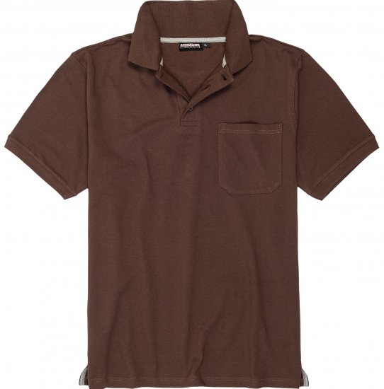 Adamo Klaas Regular fit Polo Shirt with Pocket Braun - Polos - Polos 2XL-8XL