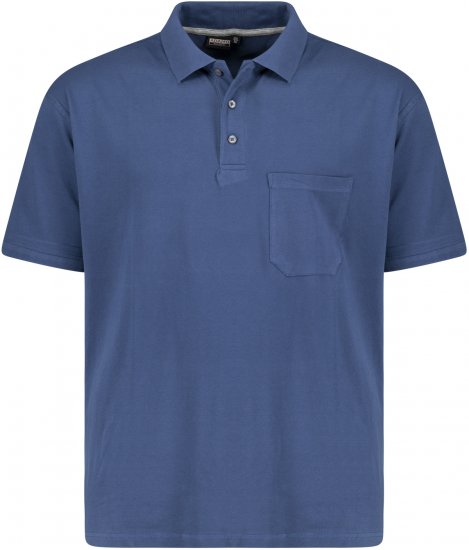 Adamo Klaas Regular fit Polo Shirt with Pocket Denim Blue - Polos - Polos 2XL-8XL
