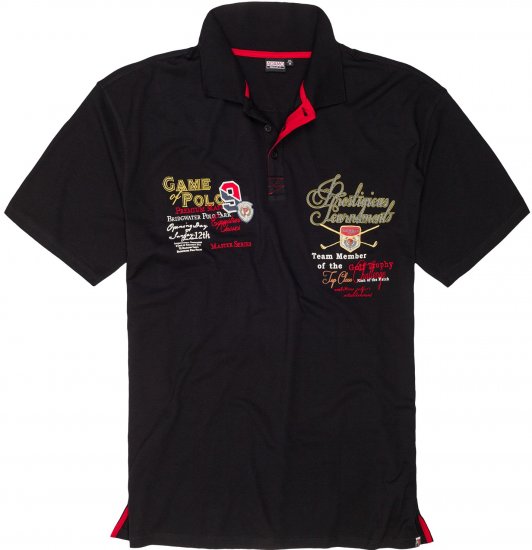 Adamo DURBAN Regular fit Polo Shirt Black - Polos - Polos 2XL-8XL