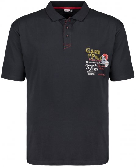 Adamo Perth Printed Polo Shirt Black - Polos - Polos 2XL-8XL