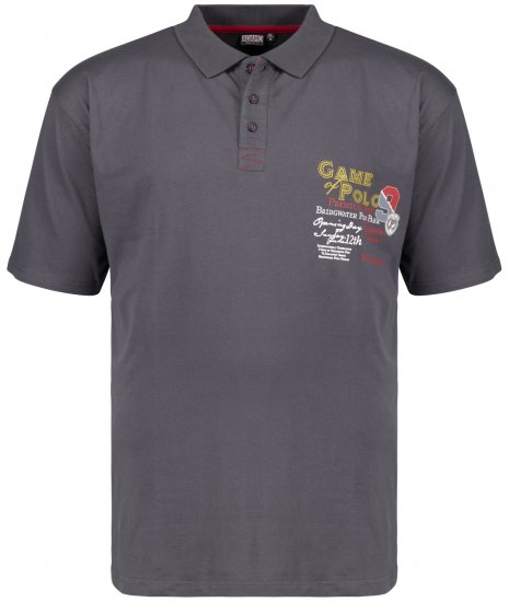 Adamo Perth Printed Polo Shirt Charcoal - Polos - Polos 2XL-8XL