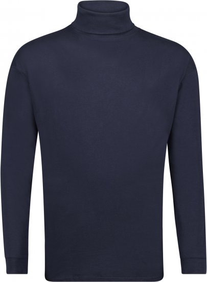 Adamo Fabio Comfort fit Turtleneck Long sleeve T-shirt Navy - Camisetas - Camisetas - 2XL-14XL