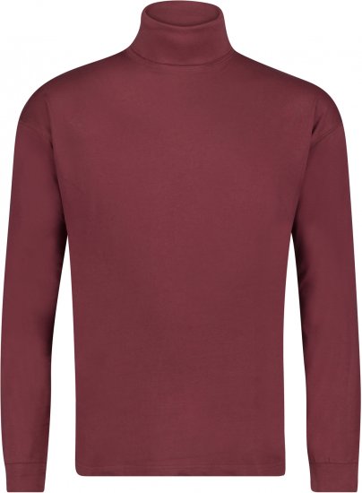 Adamo Fabio Comfort fit Turtleneck Long sleeve T-shirt Burgundy - Camisetas - Camisetas - 2XL-14XL