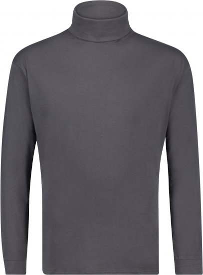 Adamo Fabio Comfort fit Turtleneck Long sleeve T-shirt Charcoal - Camisetas - Camisetas - 2XL-14XL