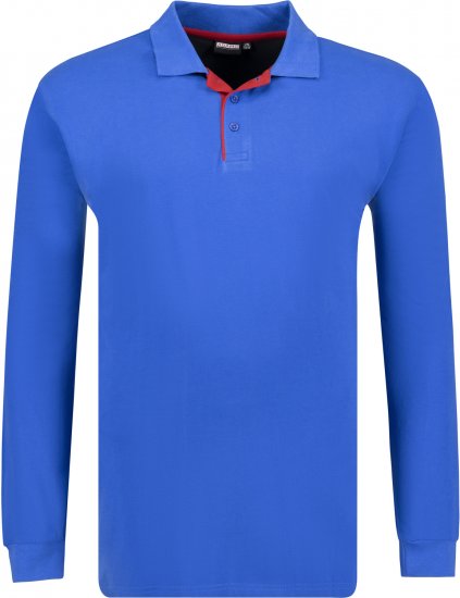 Adamo Peter Comfort fit Long sleeve Polo Blue - Polos - Polos 2XL-8XL