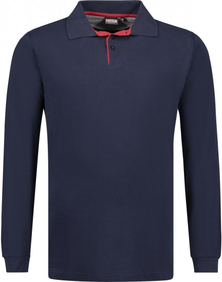 Adamo Peter Comfort fit Long sleeve Polo Navy - Polos - Polos 2XL-8XL