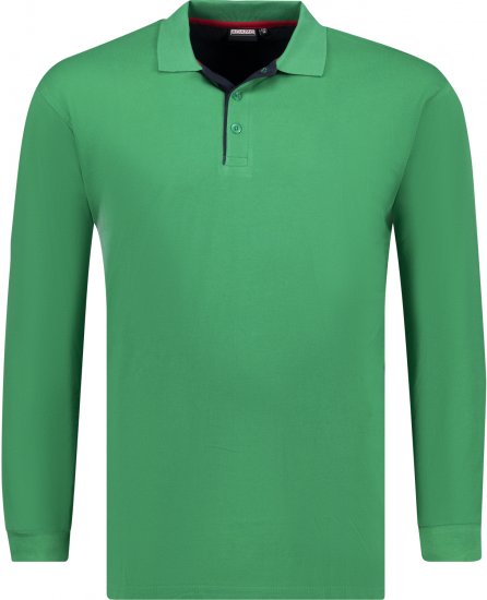 Adamo Peter Comfort fit Long sleeve Polo Green - Polos - Polos 2XL-8XL