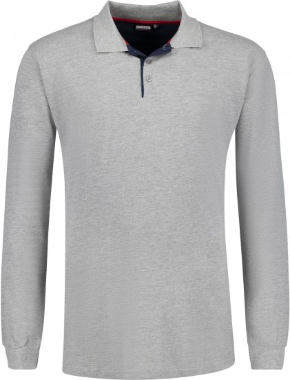 Adamo Peter Comfort fit Long sleeve Polo Grey - Polos - Polos 2XL-8XL