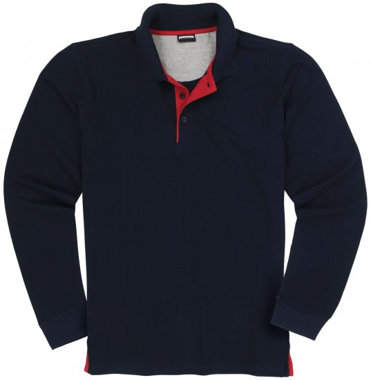 Adamo Peter Comfort fit Long sleeve Polo Navy - Polos - Polos 2XL-8XL
