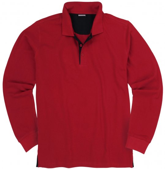 Adamo Peter Comfort fit Long sleeve Polo Red - Polos - Polos 2XL-8XL