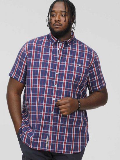 D555 ROYSTON S/S Shirt Navy - Camisas - Camisas 2XL-10XL