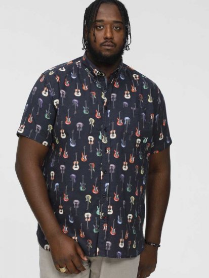 D555 BARRATT Guitar AO Printed Button Down Collar S/S Shirt - Camisas - Camisas 2XL-10XL