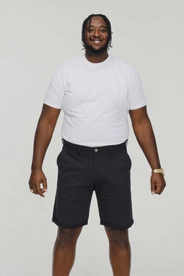 D555 DUDLEY AO Printed Stretch Chino Shorts Navy - Pantalones cortos - Pantalones cortos W40-W60
