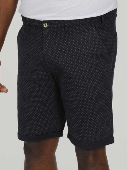 D555 DUDLEY AO Printed Stretch Chino Shorts Navy - Pantalones cortos - Pantalones cortos W40-W60