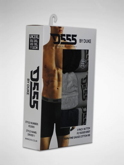Duke Driver Boxershorts Black, Grey, Navy 3-Pack - Ropa interior - Ropa interior 2XL-8XL