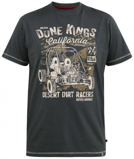 D555 BENNETT Dune Kings Buggy Printed Crew Neck T-Shirt Khaki - Camisetas - Camisetas - 2XL-14XL