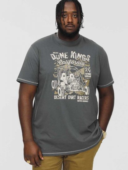 D555 BENNETT Dune Kings Buggy Printed Crew Neck T-Shirt Khaki - Camisetas - Camisetas - 2XL-14XL