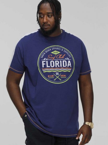 D555 CADMAN Florida Surf Club Printed Crew Neck T-Shirt - Camisetas - Camisetas - 2XL-14XL