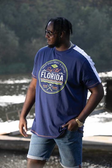 D555 CADMAN Florida Surf Club Printed Crew Neck T-Shirt - Camisetas - Camisetas - 2XL-14XL