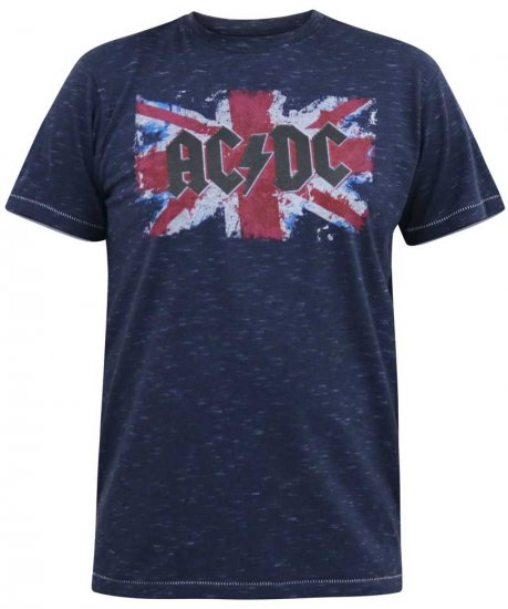 D555 DENNIS Official AC/DC Printed Crew Neck T-Shirt Navy Reno - Camisetas - Camisetas - 2XL-14XL
